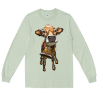 Matcha heifer cow with cow bell Long Sleeve Tee - RanaPortraitStore