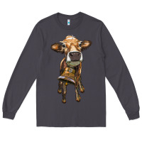 Smoke heifer cow with cow bell Long Sleeve Tee - RanaPortraitStore