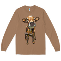 Toasted Coconut heifer cow with cow bell Long Sleeve Tee - RanaPortraitStore