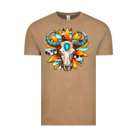Vintage Coffee Western bull skull sunflower Vintage Tee - MaliasSmallBusiness