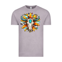 Vintage Zinc Western bull skull sunflower Vintage Tee - MaliasSmallBusiness
