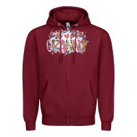 Burgundy most loved granny Zipper Hoodie - RacoonDesign