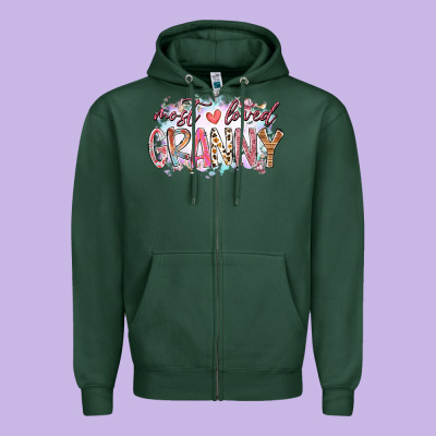 Most Loved Granny Zipper Hoodie Designed By Racoondesign