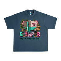 Midnight Navy glamper way too boujee for tents 2 Urban Heavy Tee - RanaPortraitStore