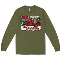 Army Green christmas truck with cows Long Sleeve Tee - RanaPortraitStore