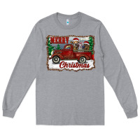 Heather Grey christmas truck with cows Long Sleeve Tee - RanaPortraitStore