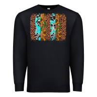 Black sunflower cactus leopard brushstroke Premium Sweatshirt - AdoDesignShop