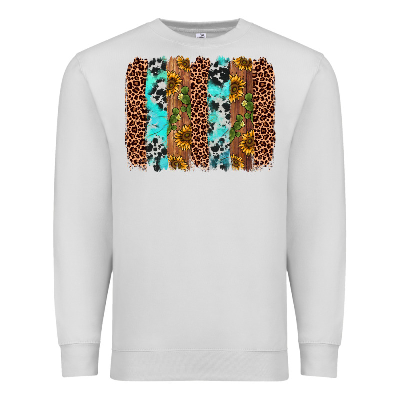Sunflower Cactus Leopard Brushstroke Premium Sweatshirt by AdoDesignShop | Teevron