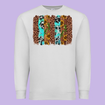 Sunflower Cactus Leopard Brushstroke Premium Sweatshirt Designed By Adodesignshop