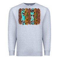 Heather Grey sunflower cactus leopard brushstroke Premium Sweatshirt - AdoDesignShop