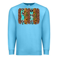 Ocean Blue sunflower cactus leopard brushstroke Premium Sweatshirt - AdoDesignShop