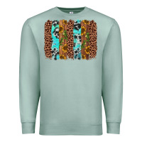 Seafoam sunflower cactus leopard brushstroke Premium Sweatshirt - AdoDesignShop