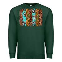 Sports Green sunflower cactus leopard brushstroke Premium Sweatshirt - AdoDesignShop