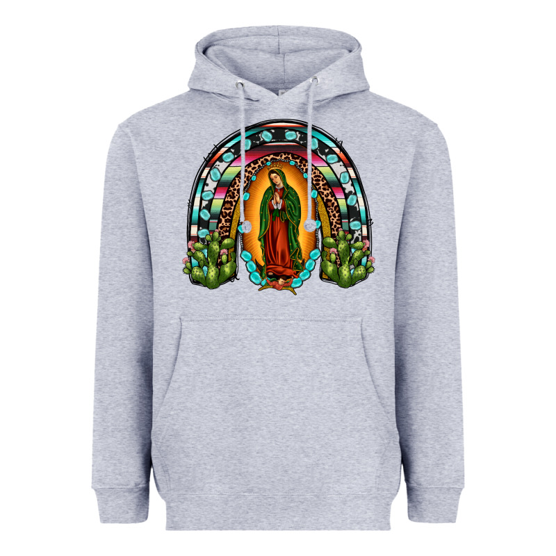Our Lady Of Guadalupe Rainbow Heavyweight Hoodie by JahusDesignShop | Teevron