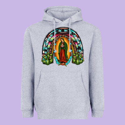 Our Lady Of Guadalupe Rainbow Heavyweight Hoodie Designed By Jahusdesignshop
