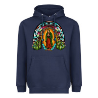 Navy our lady of guadalupe rainbow Heavyweight Hoodie - JahusDesignShop