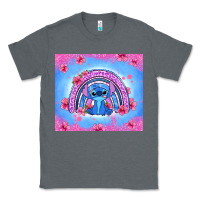 Charcoal Heather stitch rainbow Classic Tee - Zillion Design Studio