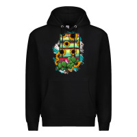 Black Indiana Map Sunflower Cactus Serape Premium Hoodie - RanaPortraitStore