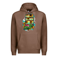 Chestnut Indiana Map Sunflower Cactus Serape Premium Hoodie - RanaPortraitStore