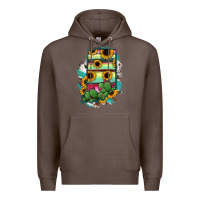 Coffee Indiana Map Sunflower Cactus Serape Premium Hoodie - RanaPortraitStore