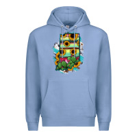 Colony Blue Indiana Map Sunflower Cactus Serape Premium Hoodie - RanaPortraitStore