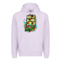 Lilac Indiana Map Sunflower Cactus Serape Premium Hoodie - RanaPortraitStore