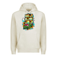 Oatmeal Heather Indiana Map Sunflower Cactus Serape Premium Hoodie - RanaPortraitStore