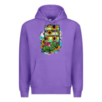 Purple Indiana Map Sunflower Cactus Serape Premium Hoodie - RanaPortraitStore