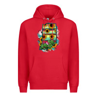 Red Indiana Map Sunflower Cactus Serape Premium Hoodie - RanaPortraitStore