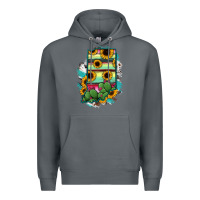 Rock Indiana Map Sunflower Cactus Serape Premium Hoodie - RanaPortraitStore