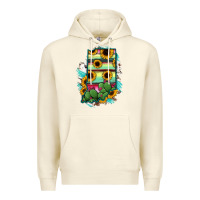 Sandshell Indiana Map Sunflower Cactus Serape Premium Hoodie - RanaPortraitStore