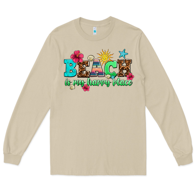 Beach Is My Happy Place Long Sleeve Tee by AdoDesignShop | Teevron
