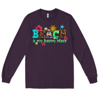 Plum beach is my happy place Long Sleeve Tee - AdoDesignShop