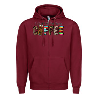 Burgundy i could go for some coffee Zipper Hoodie - CowhideDigitalArt
