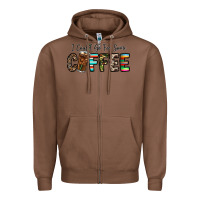 Chestnut i could go for some coffee Zipper Hoodie - CowhideDigitalArt