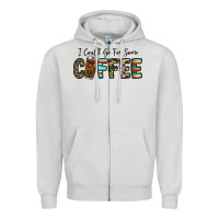 Dove Grey i could go for some coffee Zipper Hoodie - CowhideDigitalArt