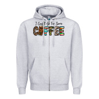 Heather Grey i could go for some coffee Zipper Hoodie - CowhideDigitalArt
