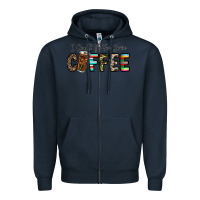 Navy i could go for some coffee Zipper Hoodie - CowhideDigitalArt