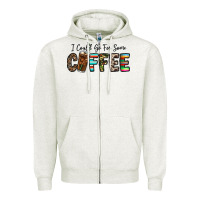 Oatmeal Heather i could go for some coffee Zipper Hoodie - CowhideDigitalArt