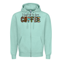 Seafoam i could go for some coffee Zipper Hoodie - CowhideDigitalArt