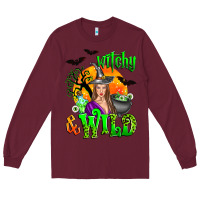 Burgundy witchy and wild Long Sleeve Tee - Zillion Design Studio