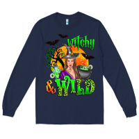Navy witchy and wild Long Sleeve Tee - Zillion Design Studio