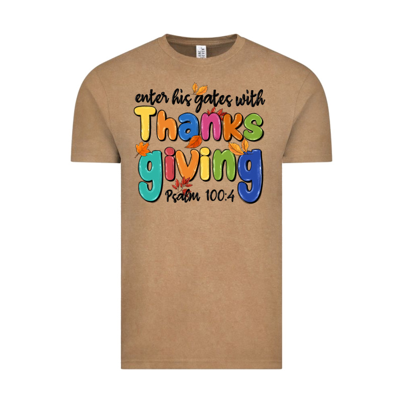 Enter His Gates With Thanksgiving Psalm 100 4 Vintage Tee by MaliasSmallBusiness | Teevron