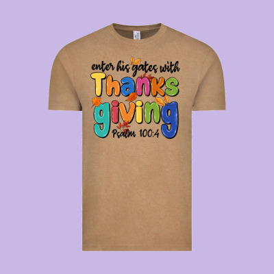 Vintage Tee enter his gates with thanksgiving psalm 100 4