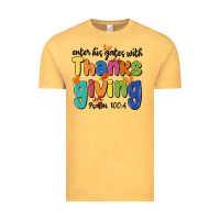 Vintage Mustard enter his gates with thanksgiving psalm 100 4 Vintage Tee - MaliasSmallBusiness
