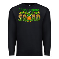 Black shenanigans squad gnomes shamrock gold leopard glitter Premium Sweatshirt - Artiststas