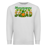 Dove Grey shenanigans squad gnomes shamrock gold leopard glitter Premium Sweatshirt - Artiststas