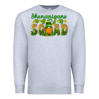 Heather Grey shenanigans squad gnomes shamrock gold leopard glitter Premium Sweatshirt - Artiststas