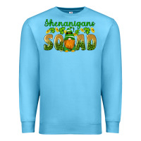 Ocean Blue shenanigans squad gnomes shamrock gold leopard glitter Premium Sweatshirt - Artiststas