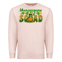 Pale Pink shenanigans squad gnomes shamrock gold leopard glitter Premium Sweatshirt - Artiststas